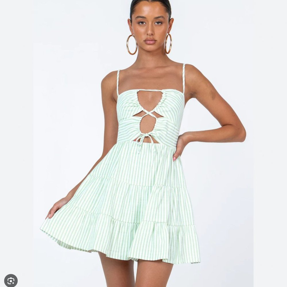 NWOT Princess Polly Rise Up Mini Dress Green